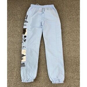 Broken Promises Social Media Drama Blue Jogger Windbreaker Pants Womens Small